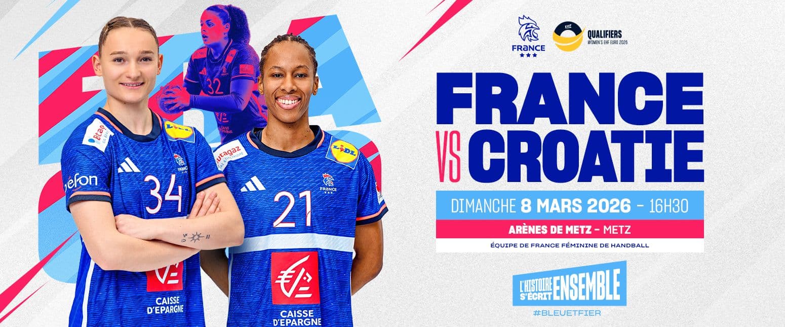 🤾‍♀️ Qualifications Euro 2026 – France vs Croatie (F)
