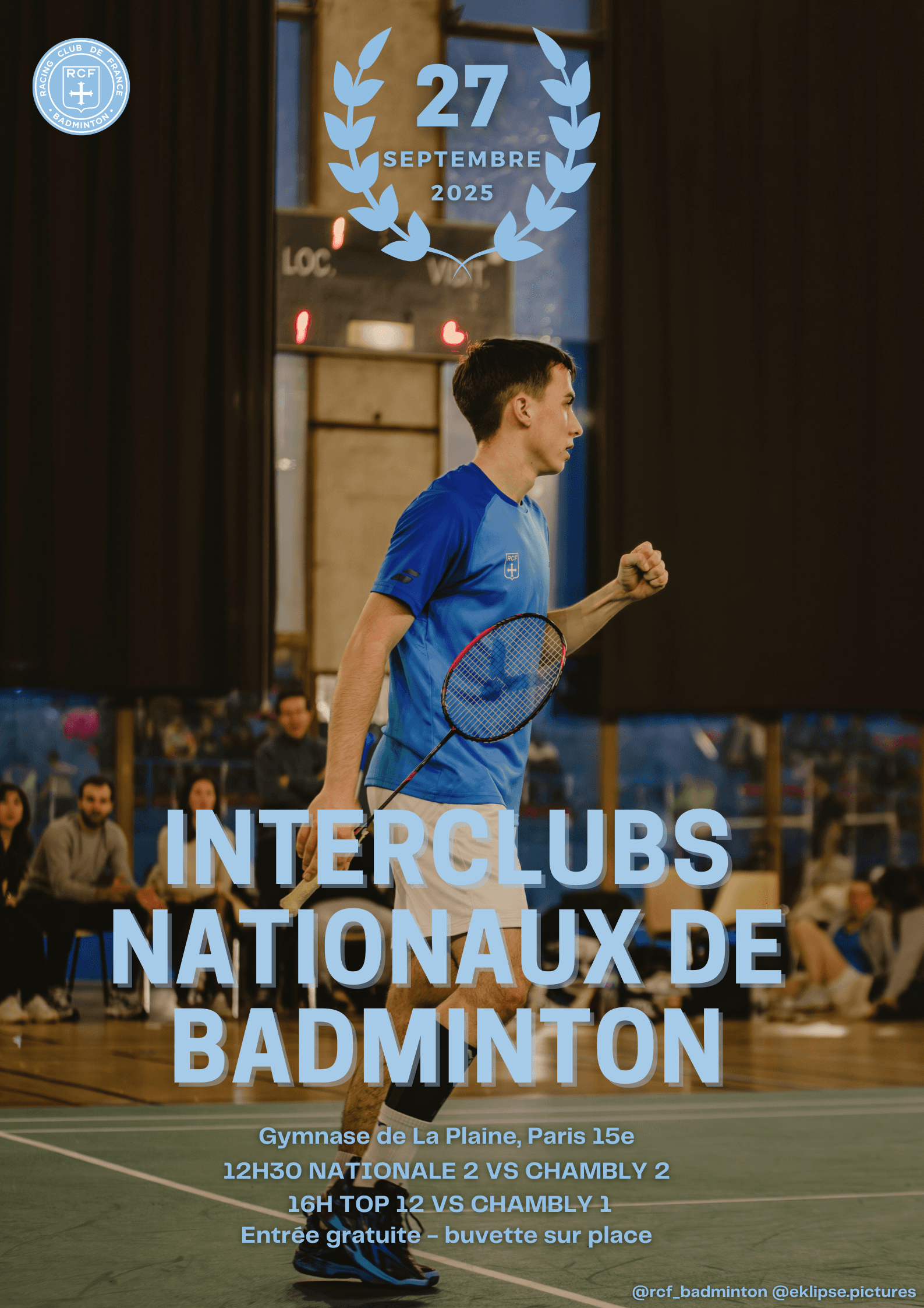 🏸 Racing Club de France vs Chambly – Top 12 Badminton 🏸